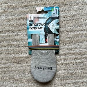 NWT Smartwool Everyday No Show Socks Gray Merino Wool Blend 1-Pair Sz Medium